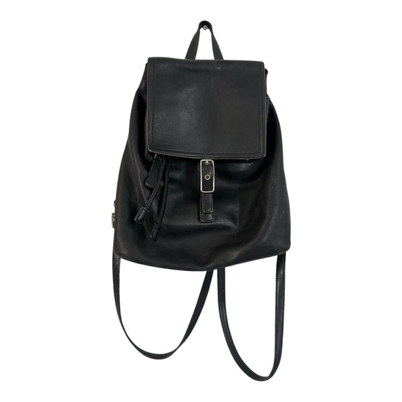 COACH #9827 Vintage Legacy Leather Drawstring Backpack Black - Picture 1 of 8